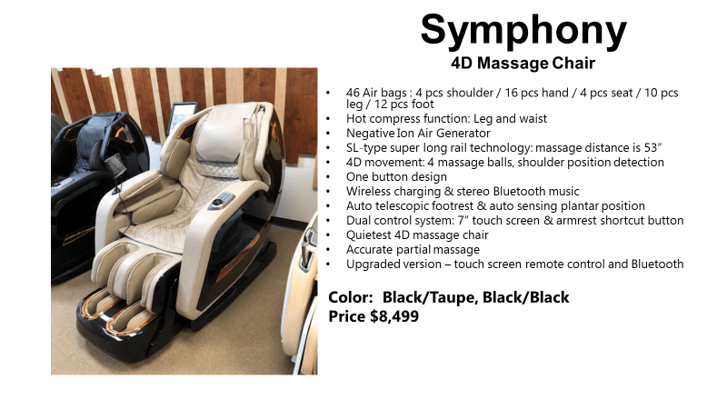 Symphony massage chair