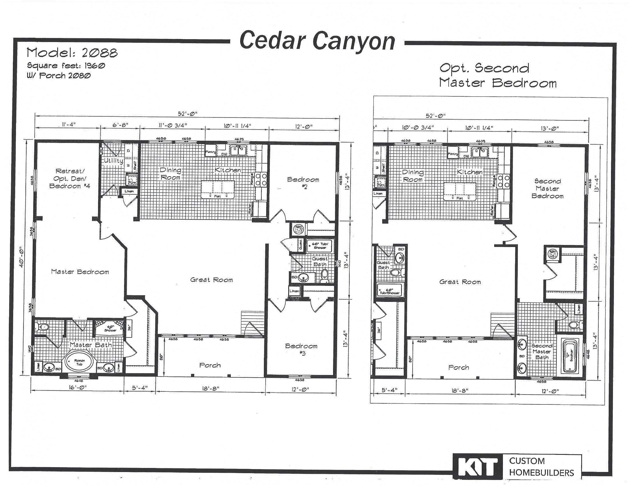 Cedar Canyon 2088 three section home.